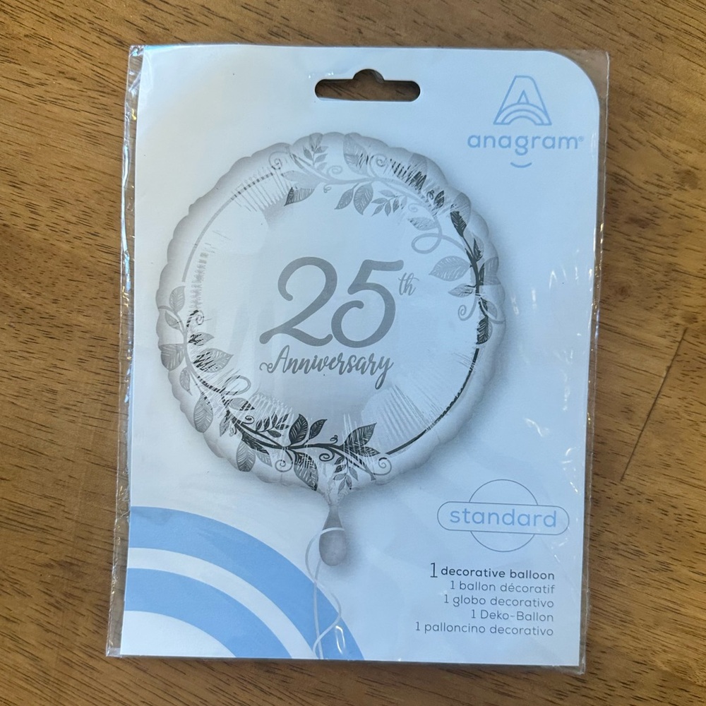 Silver 25th Anniversary Balloon